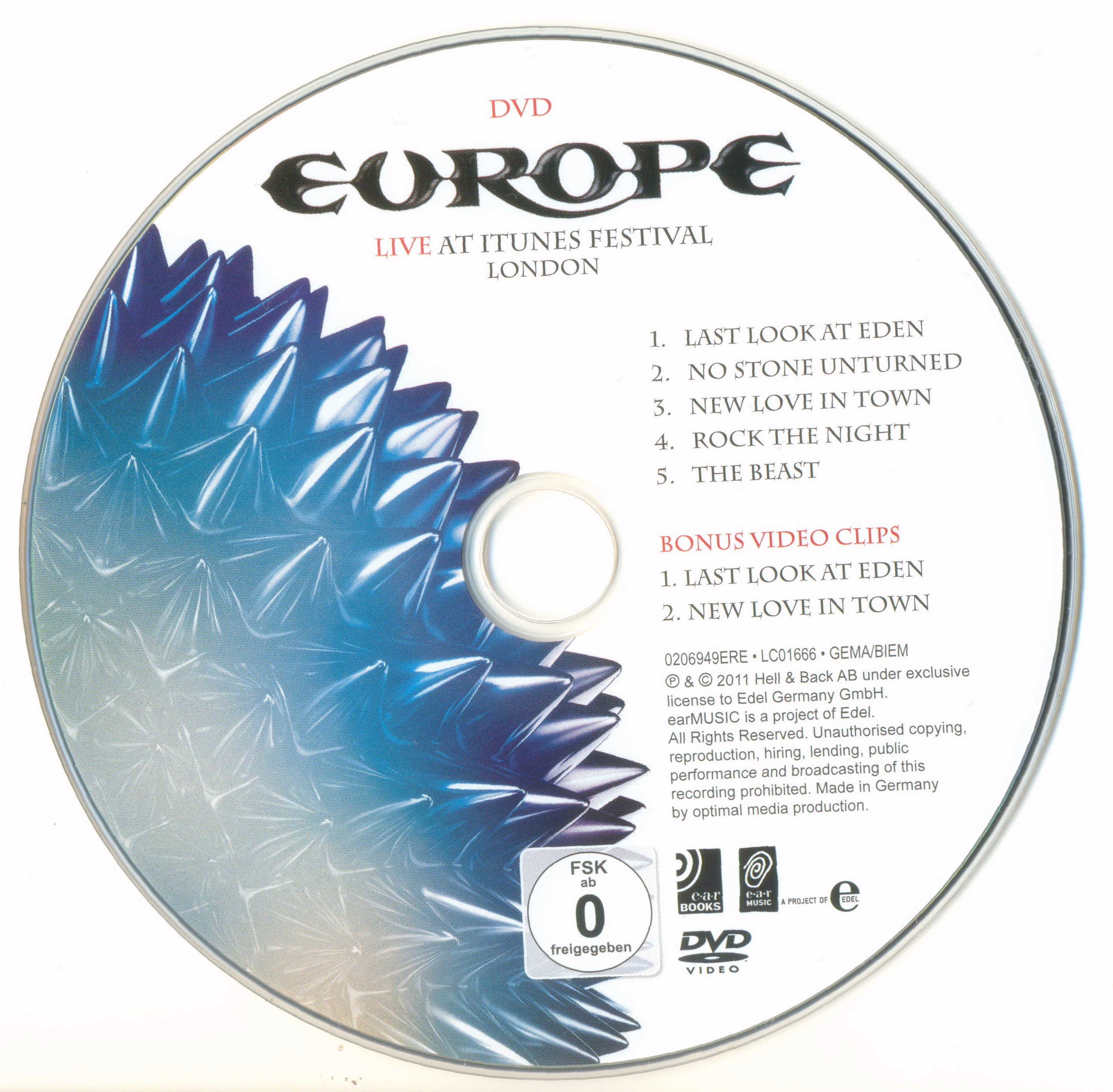Europe  Live Look At Eden : DVD